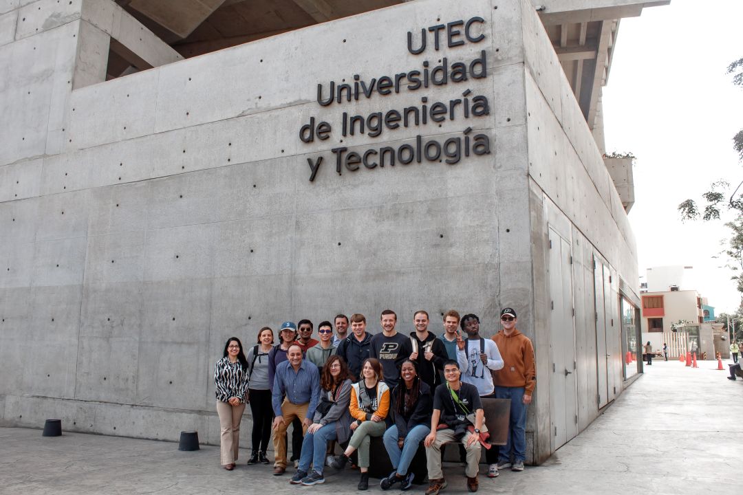 The Purdue group at Lima's University of Engineering and Technology. (Photo provided: Alfredo Juarez)