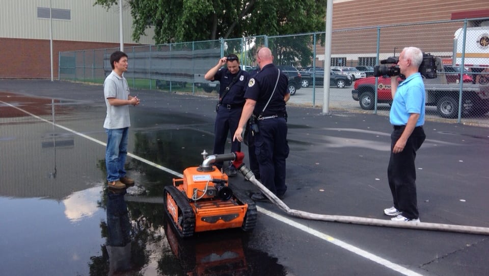 Firefighting robot on its first mission in Los Angeles - CNN Video