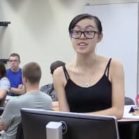 In Sept. 2015, Students present a discussion topic in an IMPACT classroom at the Hicks Undergraduate Library