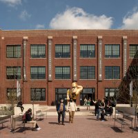 The PPHS Englewood campus during a 2021 Purdue celebration for students.