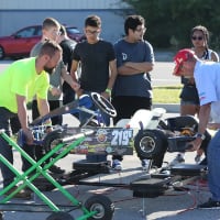 Purdue Polytechnic teamed with Purdue Motorsports for a "Test and Tune" session in South Bend on Sept. 8, 2022, for high school teams that are part of the EV Grant Prix kart program. (South Bend Tribune photo/Greg Swiercz)