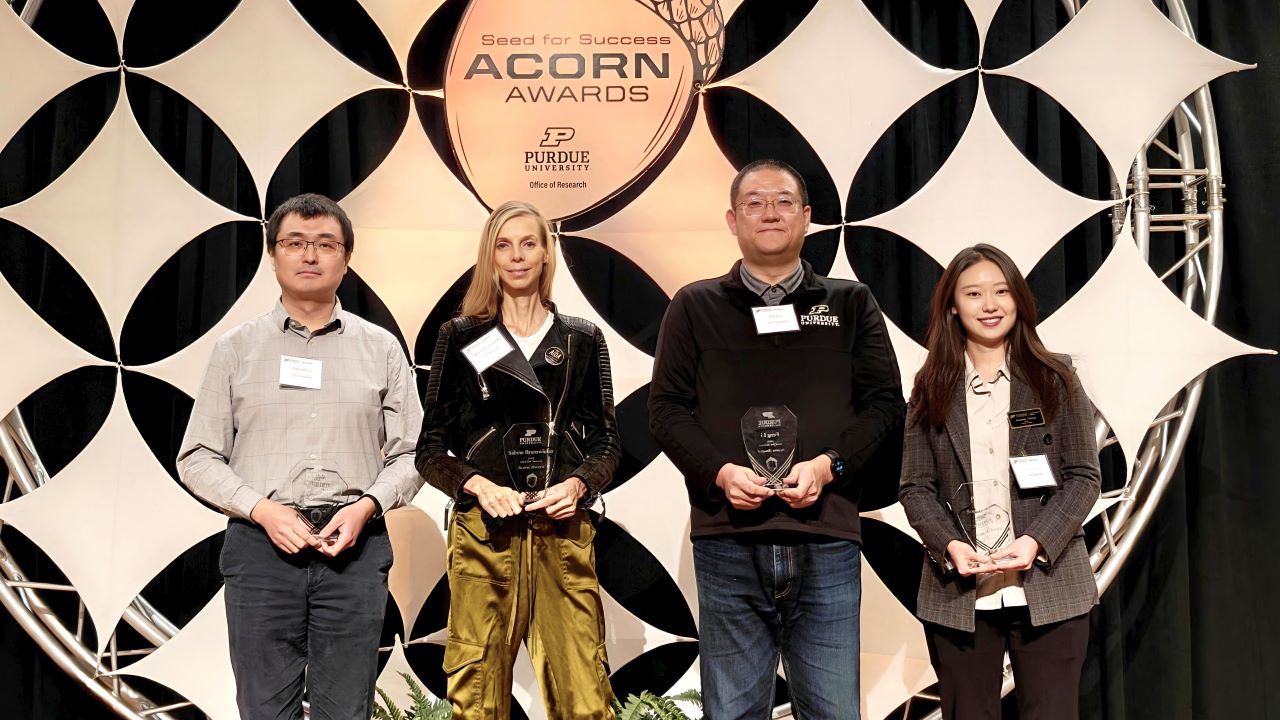 Xiaonan Lu, Sabine Brunswicker, Feng Li and Soowon Chang at the 2025 Acorn Awards. (Photo provided: Justin Yang)
