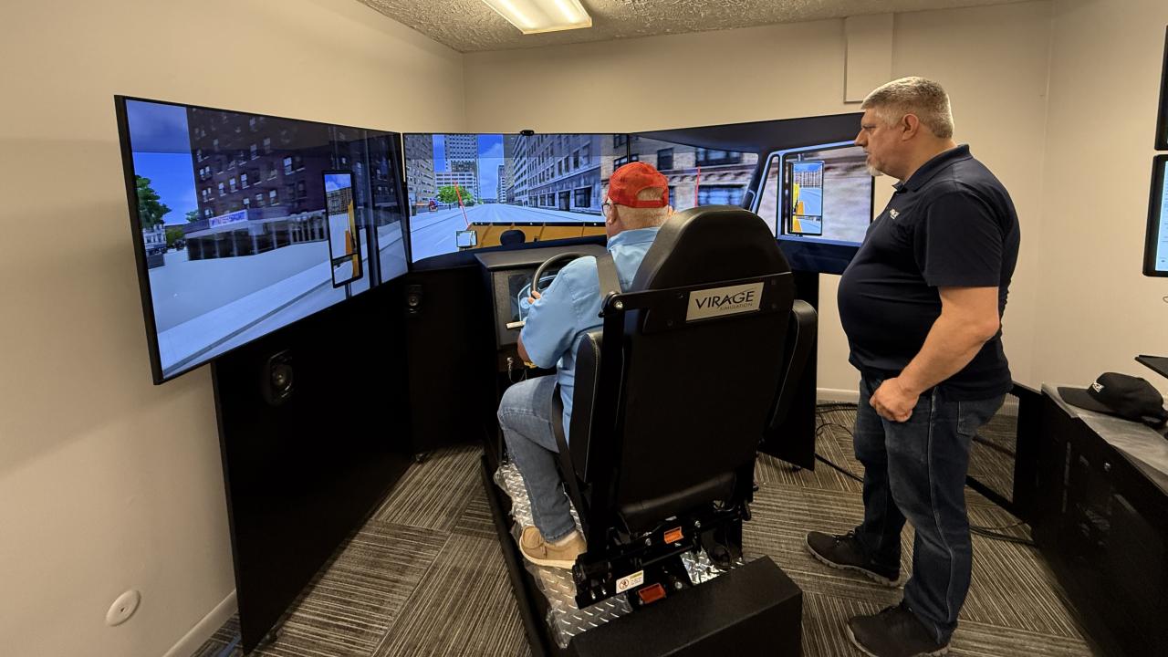 The INDOT simulator in use. (Photo provided: Soowon Chang)
