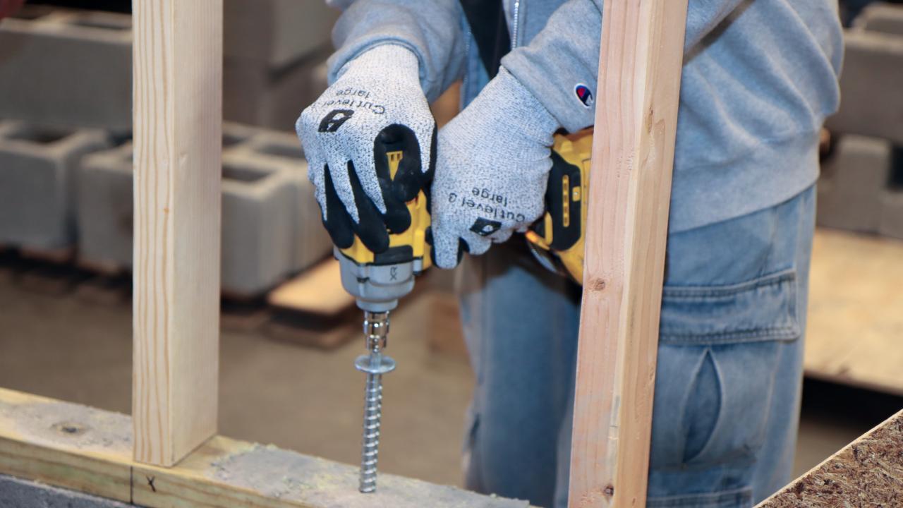 Lennar Day provided PPHS students with opportunities to work with mentors from Lennar and Purdue Polytechnic in order to get a taste of the construction industry. (Purdue University photo/John O'Malley)
