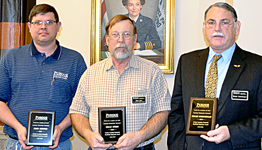 The Aviation Learning Community instructors with their awards.