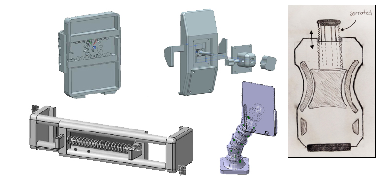Student concepts and designs, created with NX CAD software, for the PACE showcase.