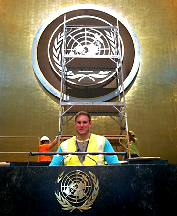 Craig Lewis at the UN General Assembly podium