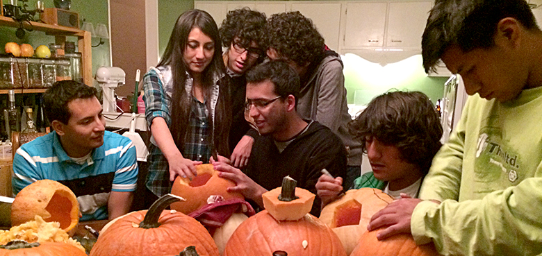 Peruvian students learn about American Halloween traditions.