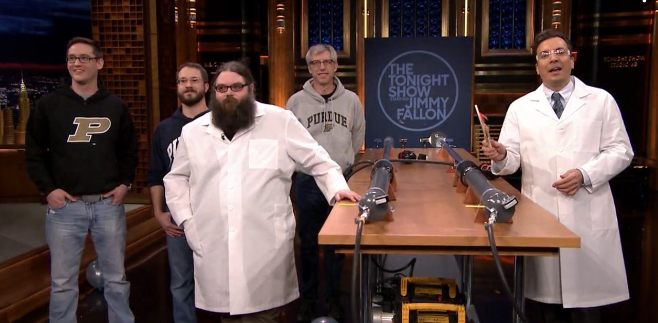 Polytechnic Ph.D. students and professor on "The Tonight Show".