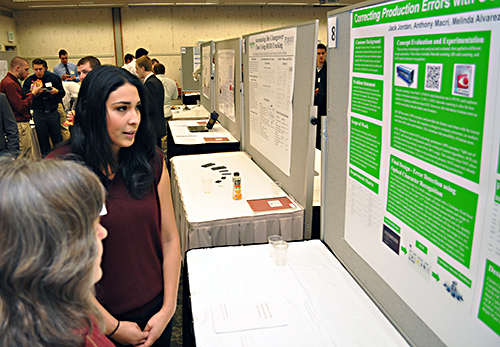 Poster sessions provide a chance for professors, sponsors and students to learn about the capstone projects.