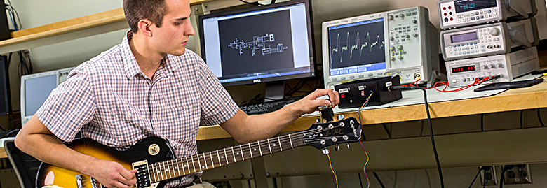 Andy Schnobrich and his automatic guitar tuner