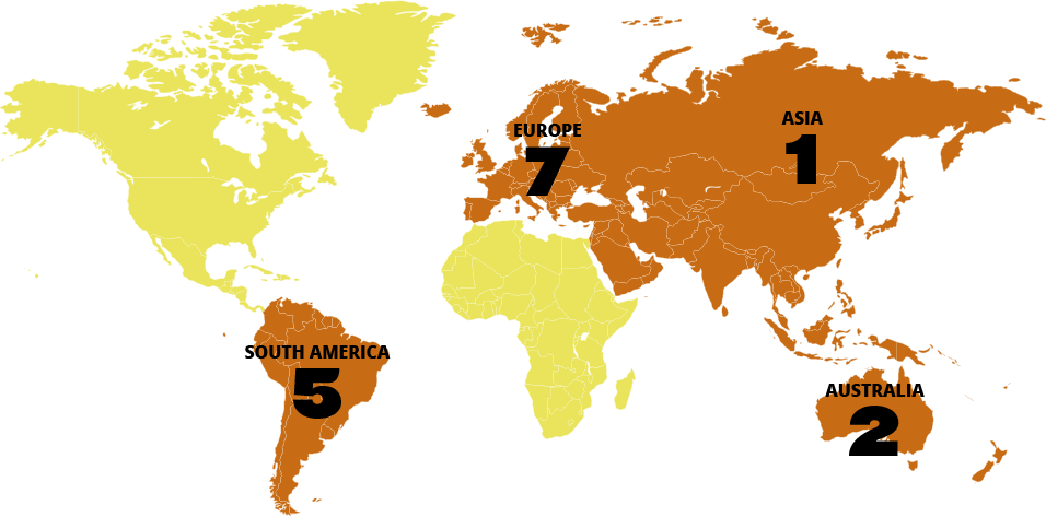 15 strategic partner locations on 4 continents