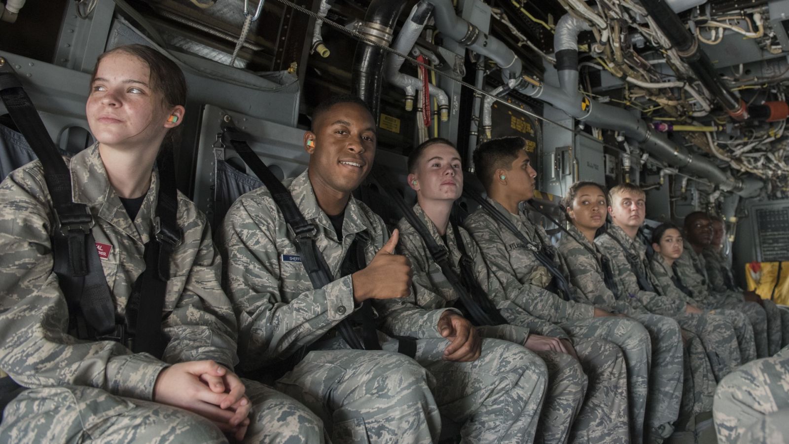 Air Force Junior ROTC cadets take a familiarization flight in a 1st Special Operations Wing aircraft at Hurlburt Field, Fla., June 27, 2017. (Photo by Airman 1st Class Joseph Pick / courtesy U.S. Air Force)