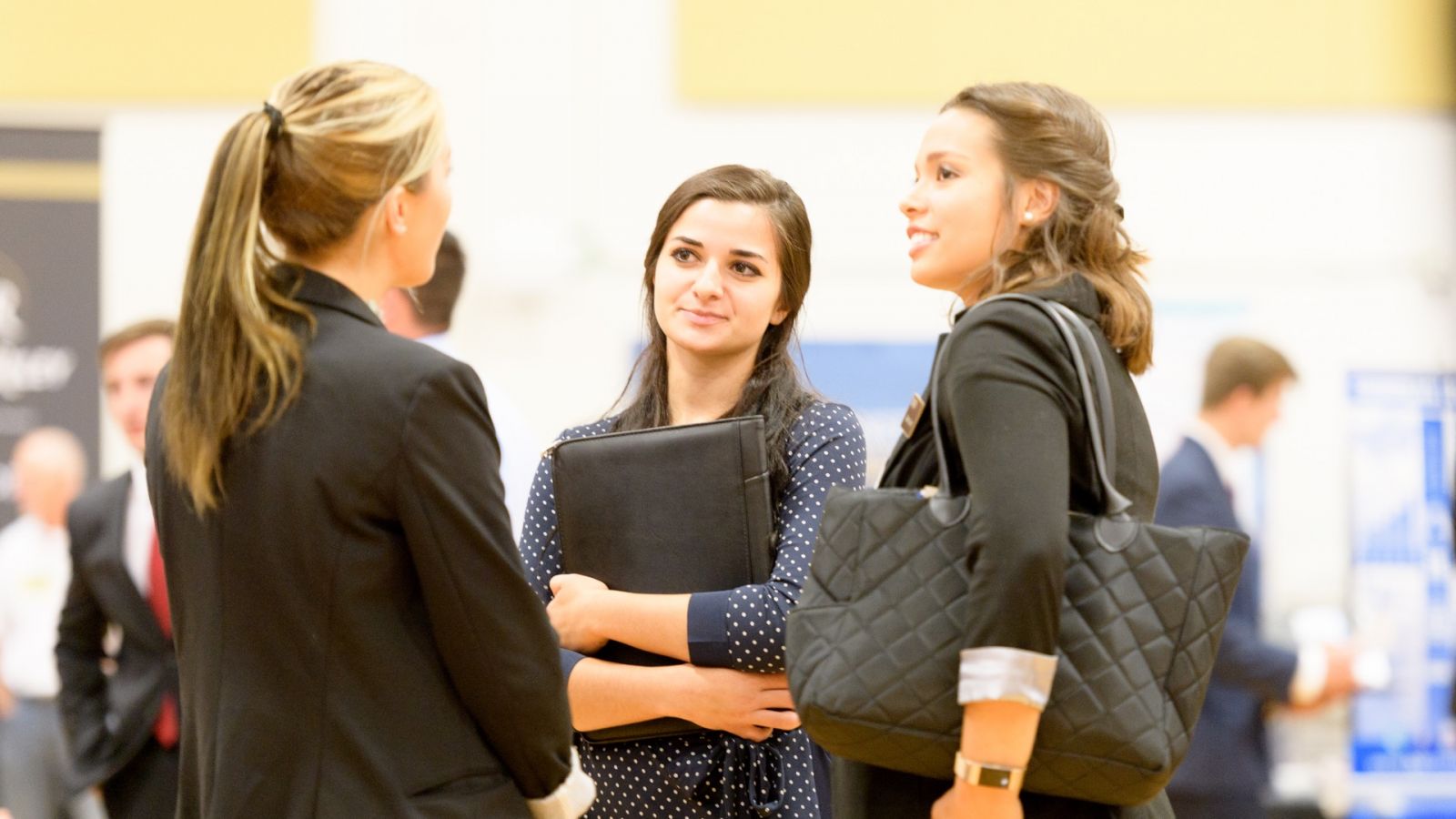 Students discuss job opportunities at the CM Career Fair