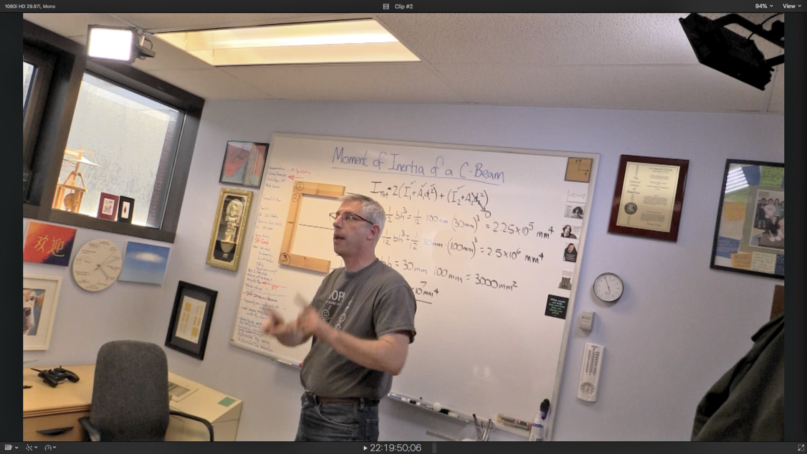 Mark French films a YouTube video in his office, which doubles as a studio.