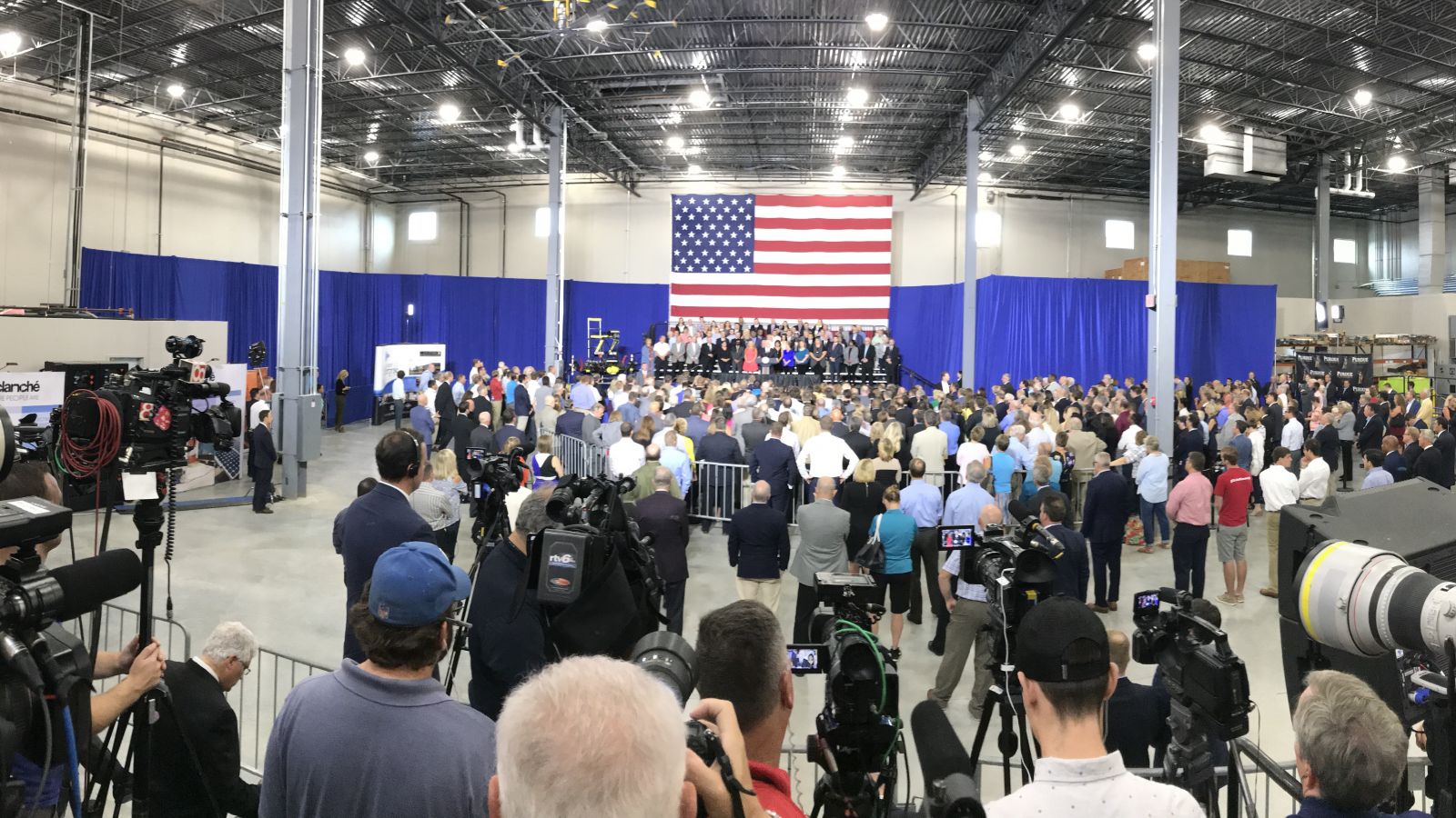Vice President Mike Pence delivers a policy speech in Purdue Polytechnic Anderson's facility