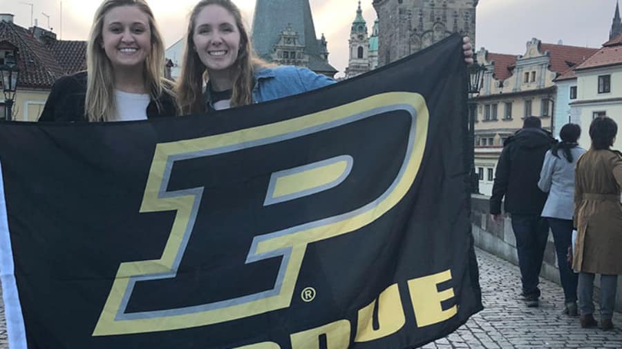 Purdue students during a Study Abroad trip