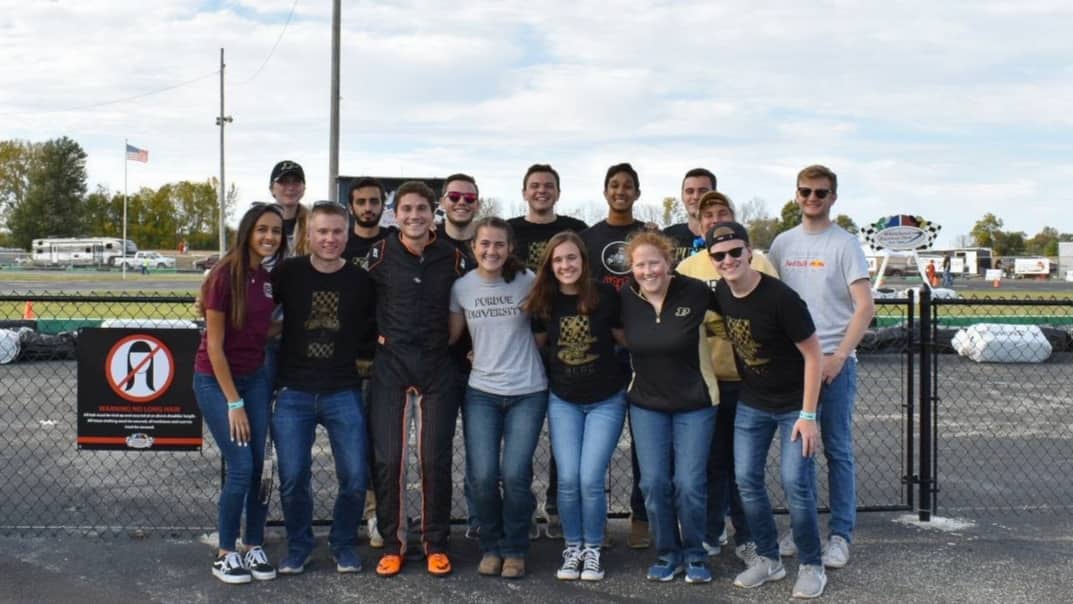 Hayley Grisez (front, center) is a member of the Honors College Racing Crew for Purdue Grand Prix.