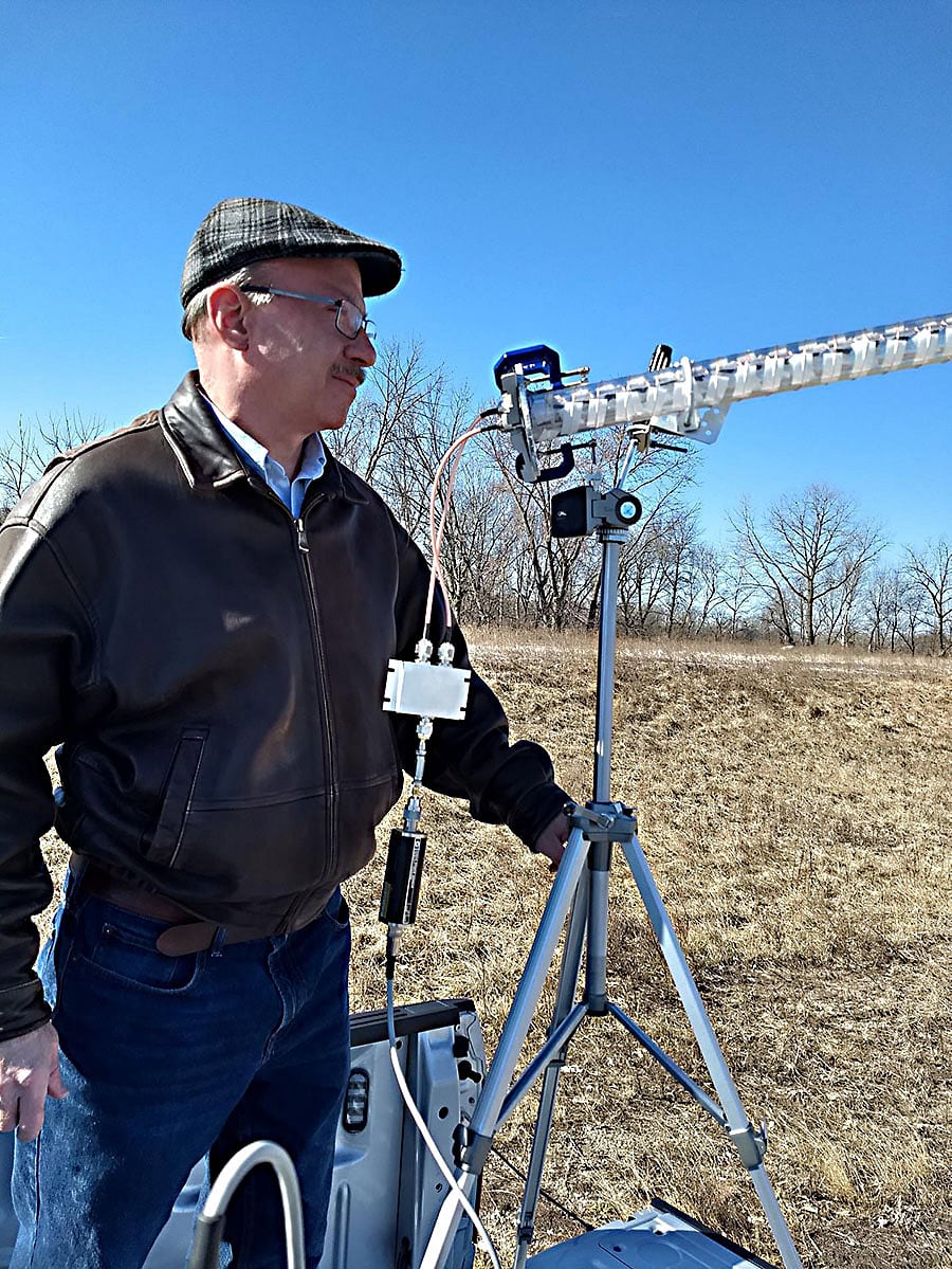 John Mott, an associate professor in the Purdue Polytechnic Institute, led the development of cost-effective technology aimed at helping to enable network connectivity in rural areas. (Image provided)