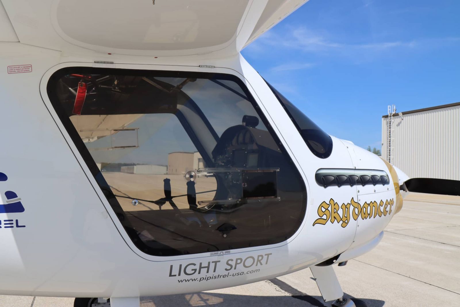 The Pipistrel Sinus aircraft features a side-by-side seating arrangement, which acommodated the training of a deaf student who needed to easily communicate with the flight instructor. (Purdue University photo/John O'Malley)