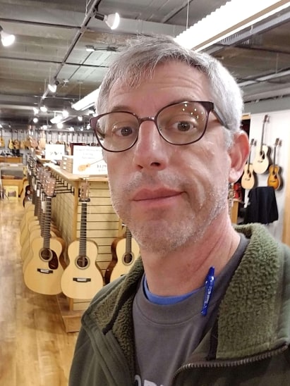When he isn’t designing and building guitars, writing guitar-building textbooks or teaching engineering technology classes at Purdue Polytechnic, Mark French is teaching Purdue students how to build guitars in the Polytechnic’s Fabrication Lab. (Photo provided)