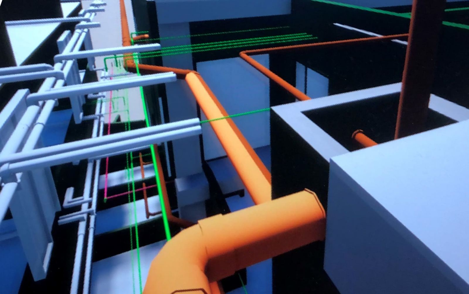 Virtual reality technology can help construction industry professionals see the routing of mechanical and electrical systems in 3D inside the walls of a structure. (Image courtesy Ramyani Sengupta)