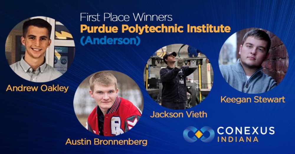 Students from Purdue Polytechnic Anderson placed first in the Conexus Indiana National Collegiate Case Competition for their work in solving a real-time business challenge.
