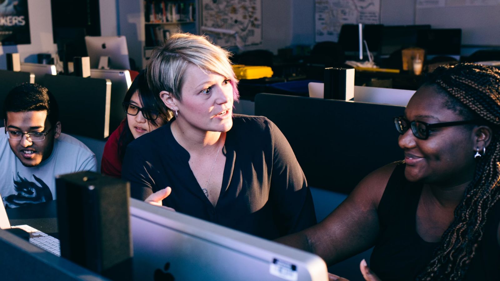 Kathryn Seigfried-Spellar (center), cybercrime expert and Purdue associate professor of computer and information technology, has been selected as a FulBright Scholar for her upcoming research on child sexual exploitation offenders in Spain. (Purdue University photo/Brian Powell)