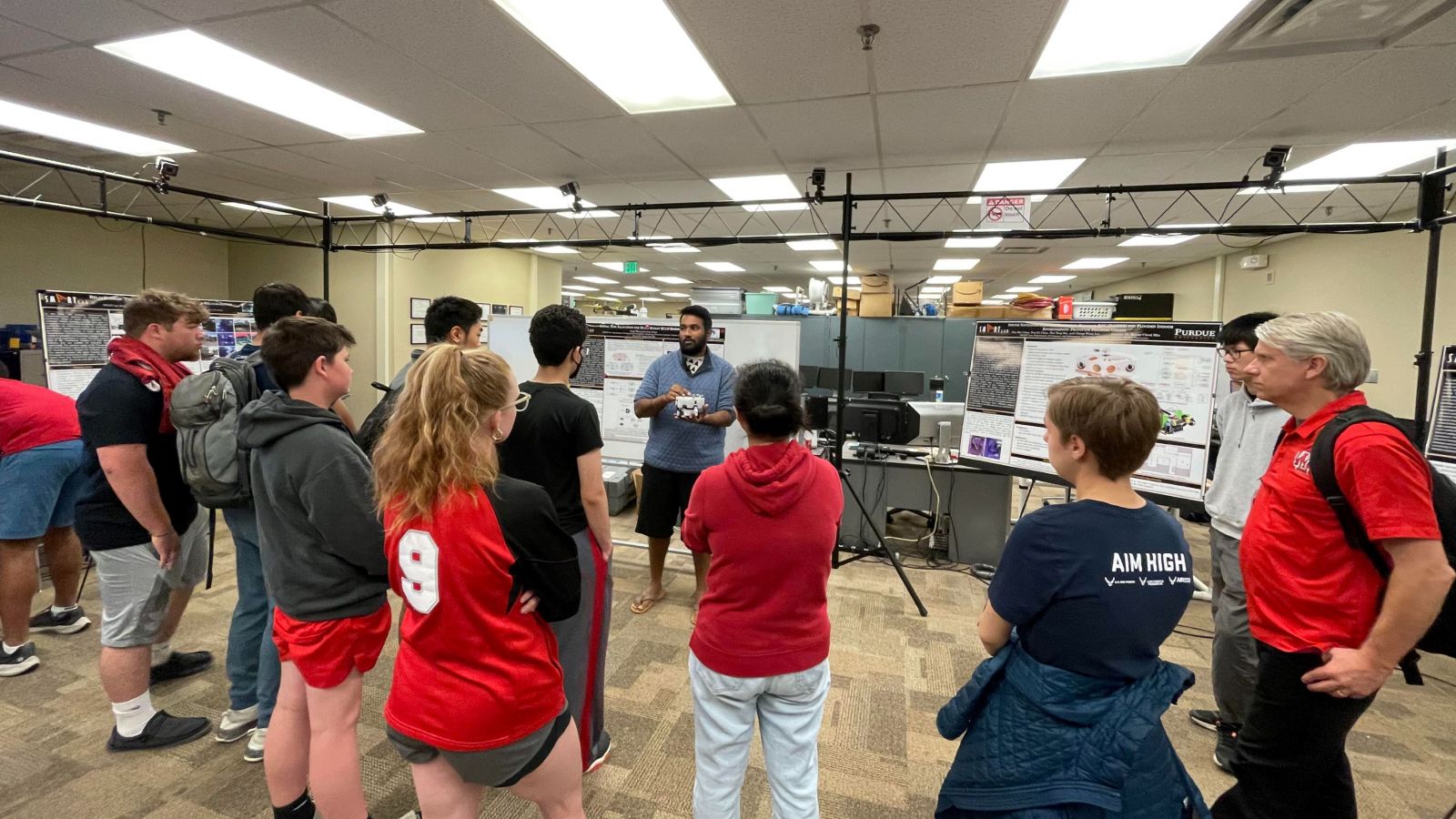 West Lafayette Jr./Sr High School students witnessed research presentations during a week-long outreach program at Purdue's SMART Lab. (Photo provided by event programmers)
