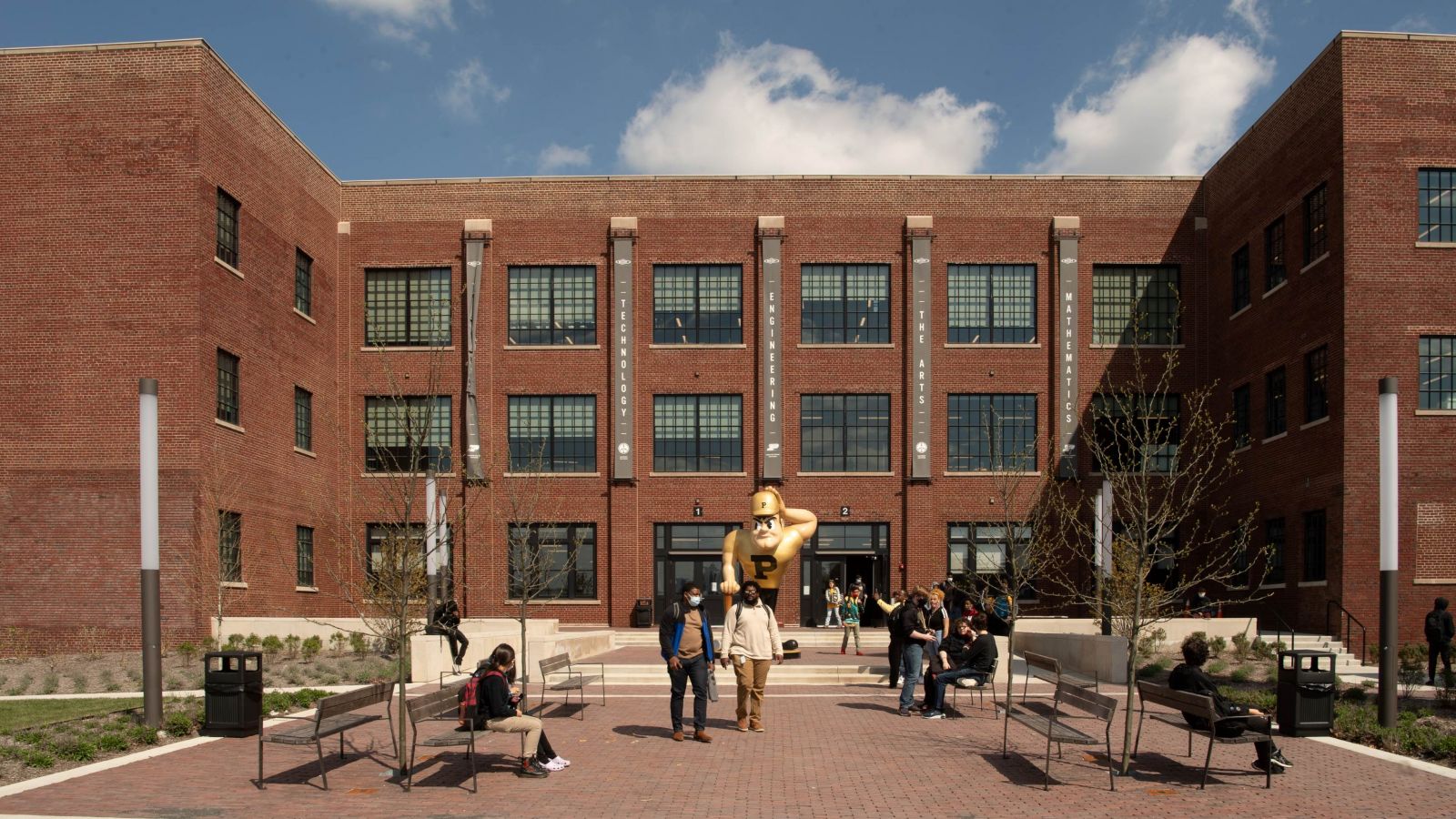 The PPHS Englewood campus during a 2021 Purdue celebration for students.