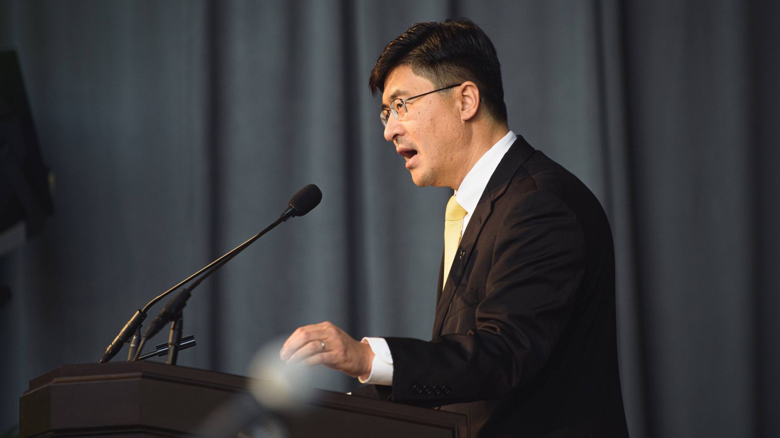 Purdue University President Mung Chiang signed a joint agreement with Indiana University to split IUPUI into two distinct campuses, one of which will become Purdue Indianapolis (Photo provided by Purdue News Service).