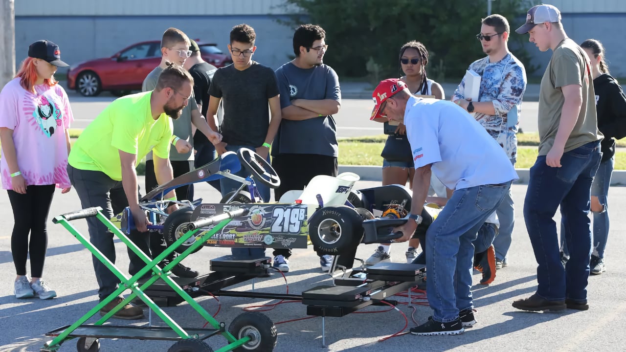 Purdue Polytechnic teamed with Purdue Motorsports for a "Test and Tune" session in South Bend on Sept. 8, 2022, for high school teams that are part of the EV Grant Prix kart program. (South Bend Tribune photo/Greg Swiercz)