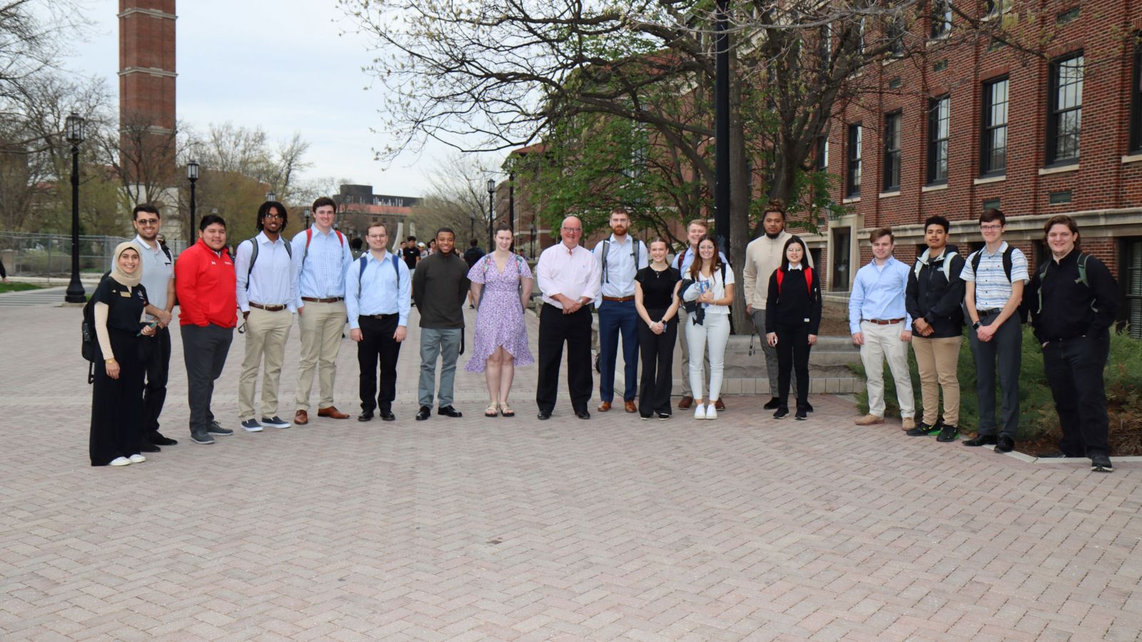 Professor Tanoos' class with Tom Brew (center) of Boilermakers Country.