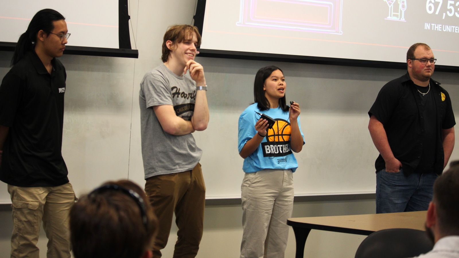 A student team presents at the spring 2024 Challenge. (Purdue University photo/Nick Pompella)