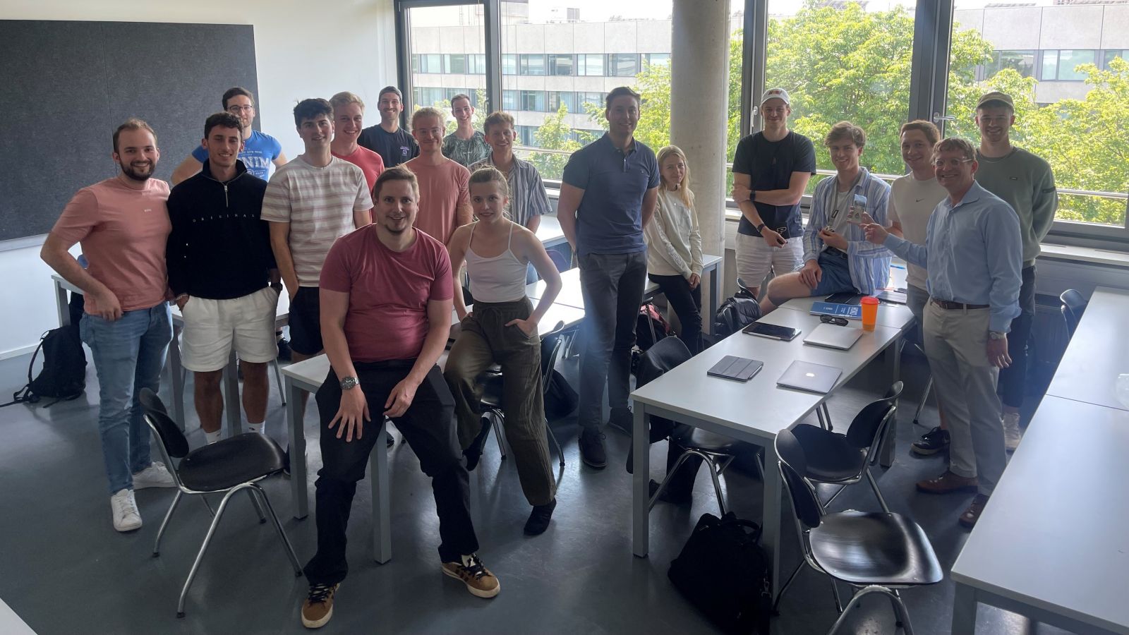 Munich University of Applied Sciences students had a visit from Purdue Polytechnic's James Tanoos (right) in early June. (Photo provided)