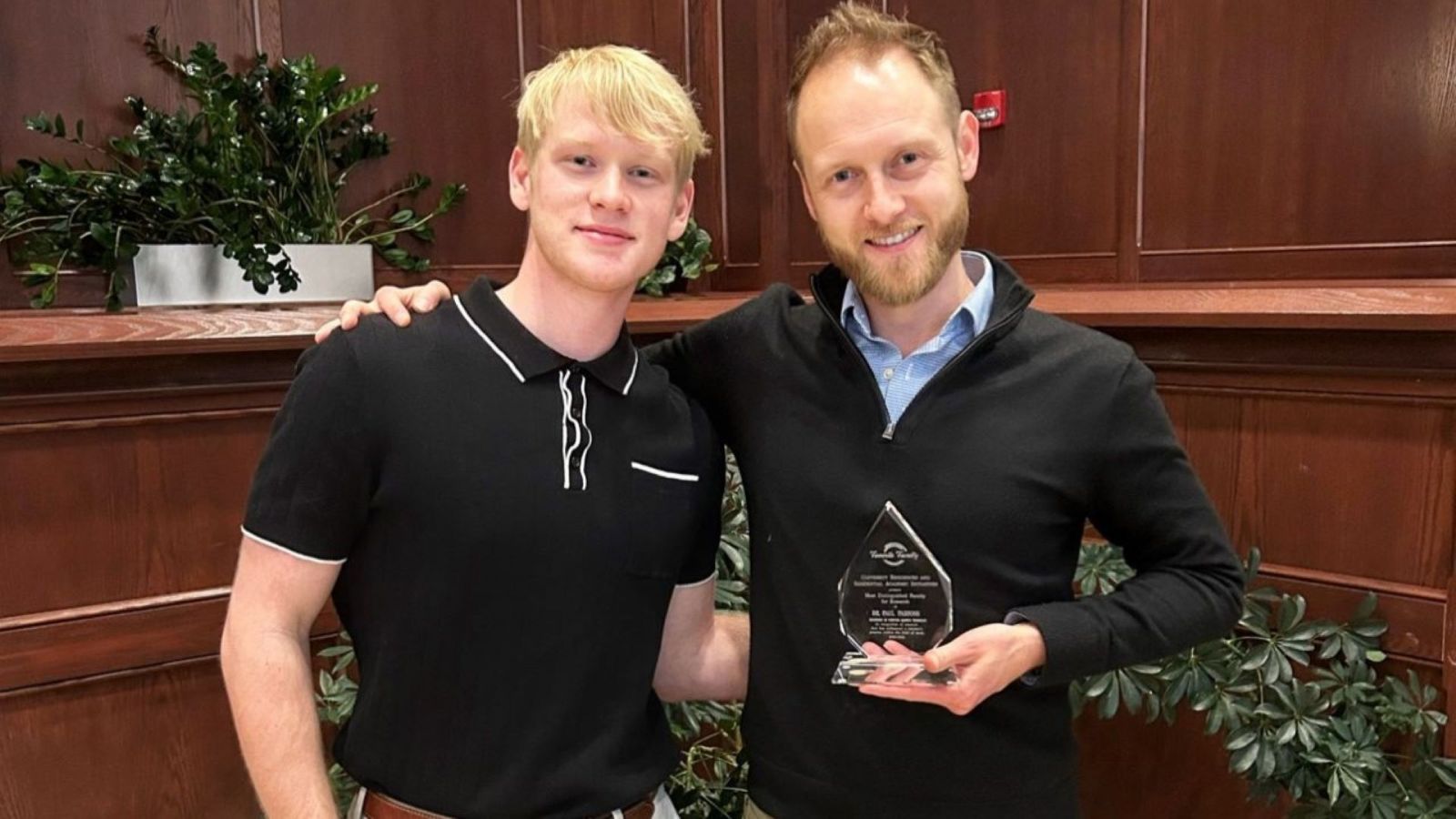 Paul Parsons with Jackson Murray, the UX student who nominated him. (Photo provided/Jackson Murray)