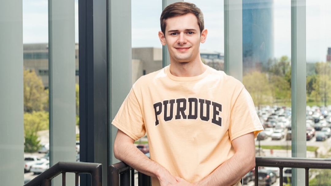 Noah Pumphrey pictured on the Purdue University in Indianapolis campus. (Photo provided: The Persistent Pursuit)