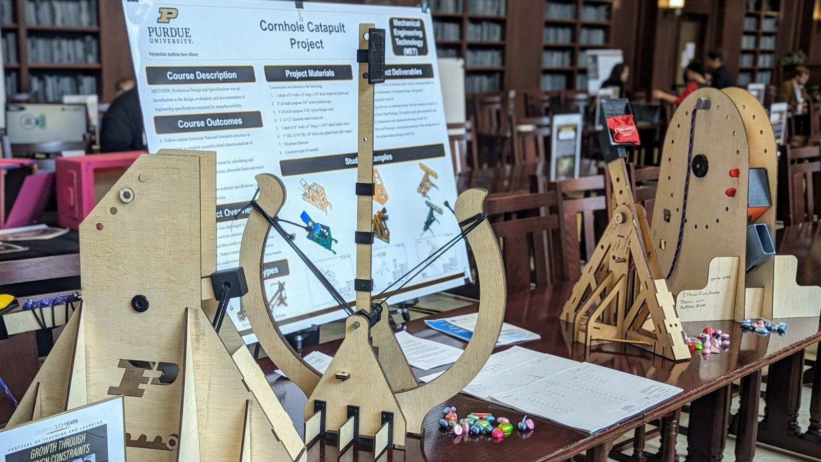 An example of a winning project from Purdue Polytechnic: Rustin Webster's catapult design. (Photo provided)