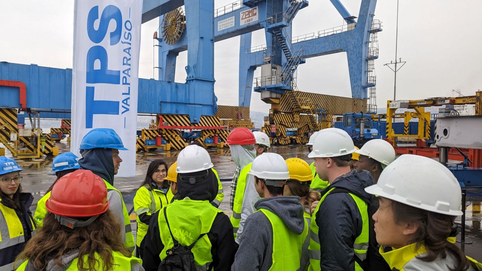 Polytechnic students in Chile, visiting Port TPS during their study abroad Maymester. (Photo provided: Rustin Webster)