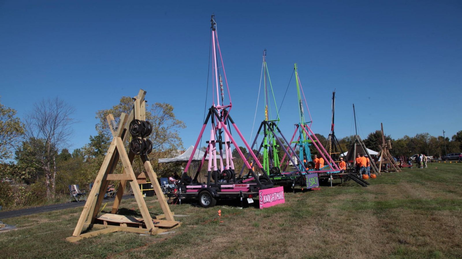 The trebuchet lineup in New Albany. (Photo provided)