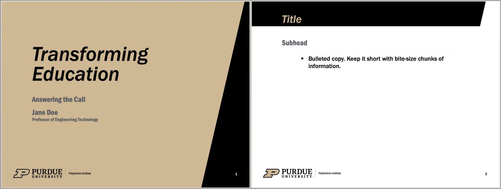 PowerPoint gold template samples