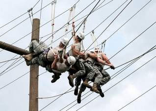 Purdue Army ROTC Cadets On High Ropes