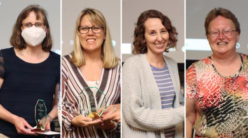 Susan Hockings, Lisa Lawson, Sarah Prater and Brenda Sheets were among Purdue Polytechnic staff who received awards for their work during the 2021-2022 academic year.