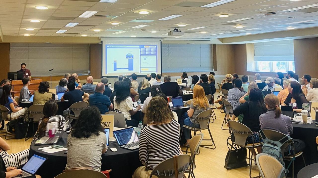 Farid El Breidi presenting during Purdue's inaugural AI Academy. (Photo provided)