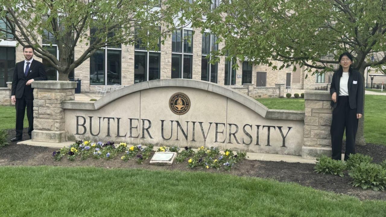 Altman and Guo before their presentation at Butler University. (Photo provided: James Tanoos)
