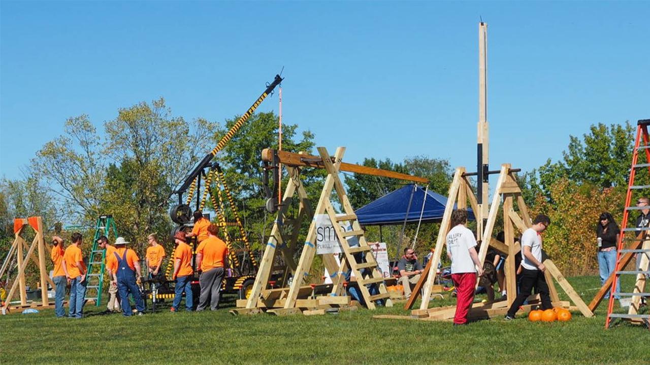 Photo from the 2025 Pumpkin Chunking competition, which will be aired on August 9.
