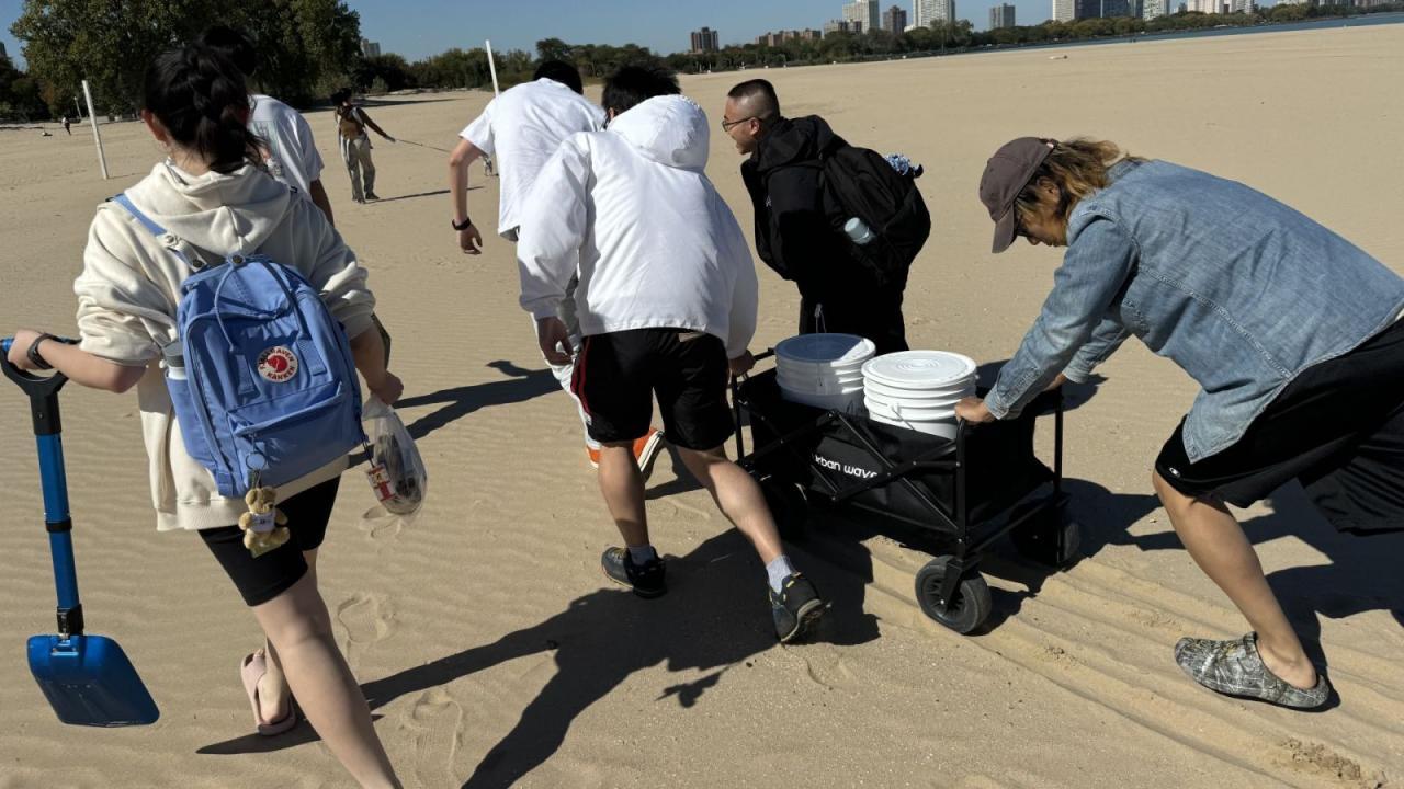 The student research team at Lake Michigan. (Photo provided)