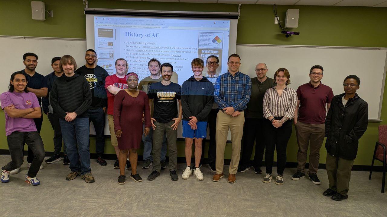 The electrical design for commercial buildings course during the May 1 visit in Indianapolis. (Photo provided)