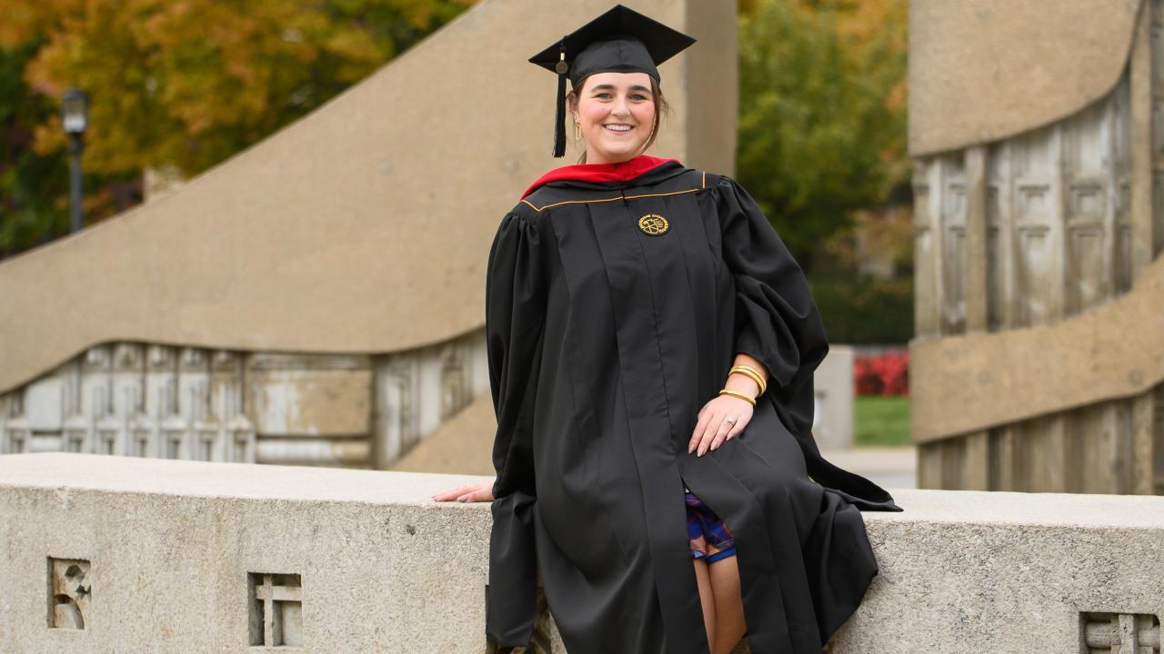 Sierzputowski upon graduating with her Master's in construction management. (Photo provided: Marcus Ehle)