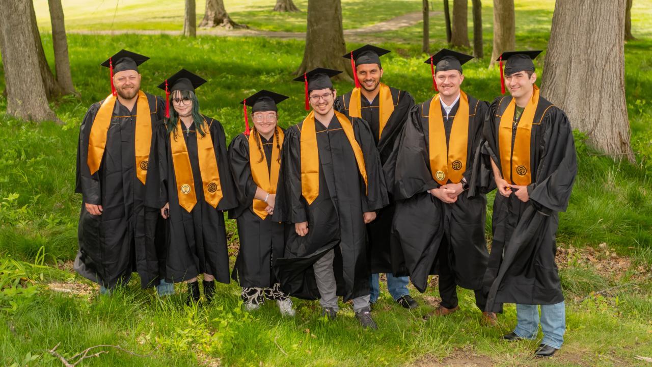 Seven of Richmond's nine graduates walked at the commencement ceremony on May 13. (Photo provided: Purdue Polytechnic in Richmond)